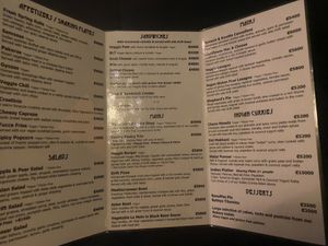 Menu at Drift Bar in Santa Teresa