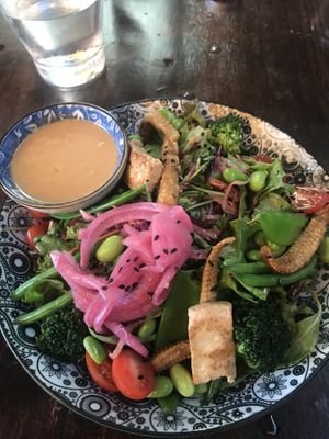 Asian tofu salad with peanut sauce at Drift Bar in Santa Teresa