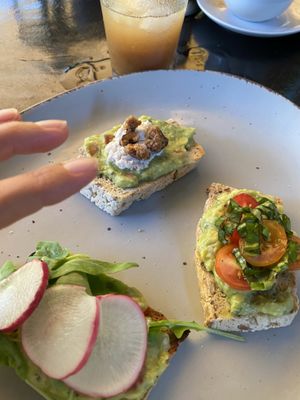 Mini tostas riculas el tamaño at Drift Bar in Santa Teresa