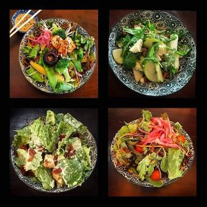 Large selection of healthy salads at Drift Bar in Santa Teresa