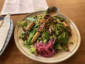 Asian salad - massive portion at Drift Bar in Santa Teresa