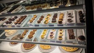 Pastry case, half or more are vegan at Drift Bar in Santa Teresa