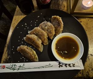 Gyosas vegan at Drift Bar in Santa Teresa