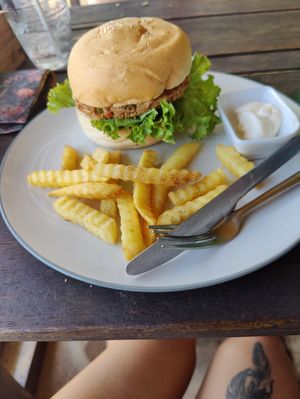 Tofu burger (came unfortunately with mayo) at Jai-Dee Home  in Koh Lanta
