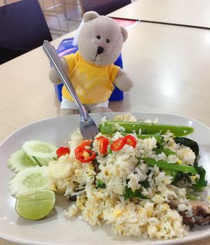 Fried rice with vegetables 60 baht  at Good Taste Vegetarian - MBK in Bangkok