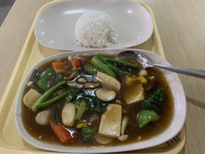 Stiry Fry with rice at Good Taste Vegetarian - MBK in Bangkok