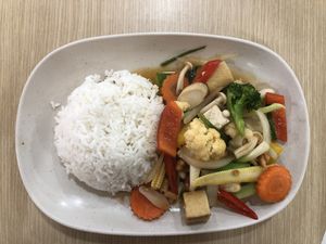 Fried Tofu with Cashewnut at Good Taste Vegetarian - MBK in Bangkok