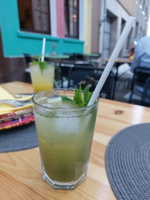 Homemade pineapple lemonade at YEnat Restaurant in Mannheim