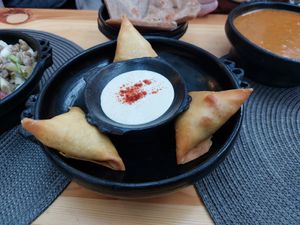 Samosas at YEnat Restaurant in Mannheim