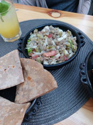 Lentil salad at YEnat Restaurant in Mannheim