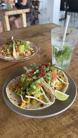 Mushroom and Pumpkin Taco  at The Hideout in Unawatuna