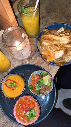 Bananachips with salsa   at The Hideout in Unawatuna