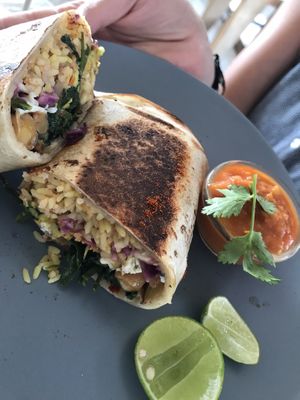 Breakfast burrito at The Hideout in Unawatuna