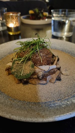 Truffle and cep arancini at The Ollerod in Beaminster