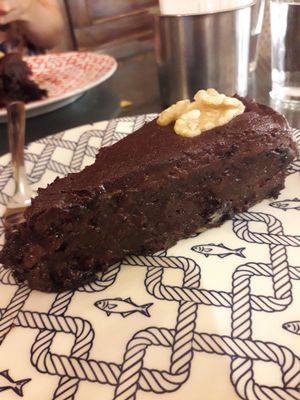 Banana, cacao and walnut cake. Gluten free.  at Casa de Nara in Joao Pessoa