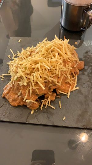 Batata recheada strogonoff shitake at Casa de Nara in Joao Pessoa