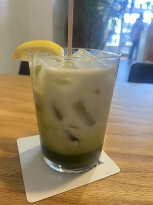 The BEST iced matcha! Seriously, order this!   at Hoja in Denver