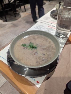 Cream of mushroom soup at Idyllwild Brewpub in Idyllwild