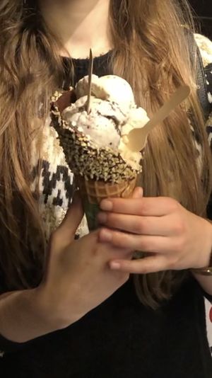 Chocolate-hazelnut dipped cone (vegan!)  at Ben & Jerry's in Rotterdam