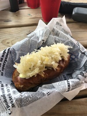 Vegan curry wurst- just like we had in Berlin! at sPACYcLOUd Lounge in Washington