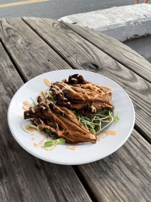 fried oyster mushrooms (a bit dry)  at sPACYcLOUd Lounge in Washington