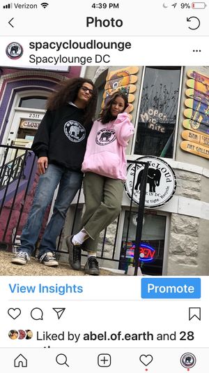 Rockin our new sPACy hoodies!  at sPACYcLOUd Lounge in Washington