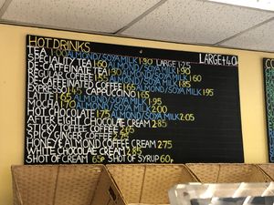 Hot drinks  at Bar Sandwich in Leicester