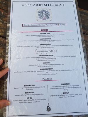 New menu at Spicy Indian Chick in Haleiwa