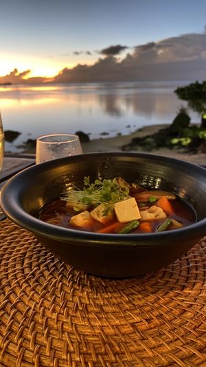 Tofu Pho  at Rapae Bay in Aitutaki
