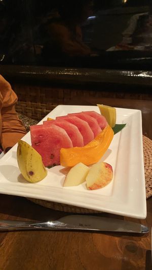 Fruit platter  at Rapae Bay in Aitutaki