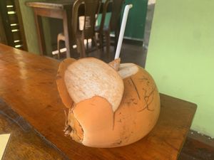 Mouse shaped king coconut!   at Matey Hut in Ella