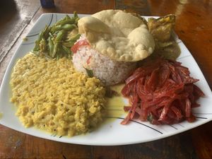 Rice and curry   at Matey Hut in Ella