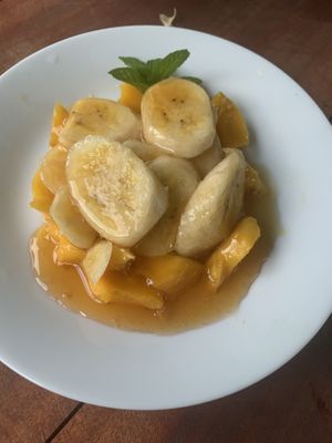 Vegan dessert prepared for us in the cooking school  at Matey Hut in Ella