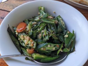 Lady Fingers Okra at Matey Hut in Ella