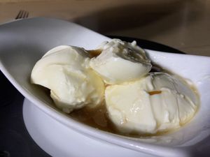 Curd with Kithul syrup  at Matey Hut in Ella