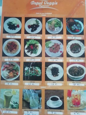 menu I at Depot Veggie in Yogyakarta