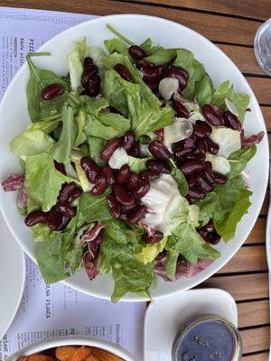 House salad ("Hišna"), turned vegan by removing egg and parmigiano cheese 😀  at Trappa in Ljubljana
