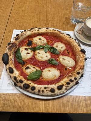 Margerita with vegan cheese  at Trappa in Ljubljana