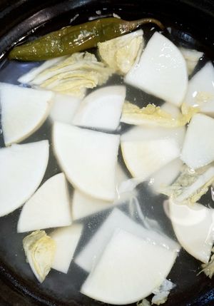 radish watery kimchi: Dongchimi 동치미 at Tteul Ahn Chae in Suwon