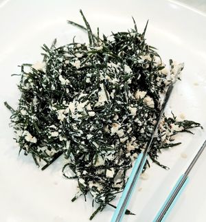 Tofu and hijiki (seaweed) salad 톳두부무침 at Tteul Ahn Chae in Suwon