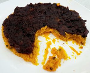 Mashed sweet pumpkin and red beans (dessert) 팥단호박 at Tteul Ahn Chae in Suwon