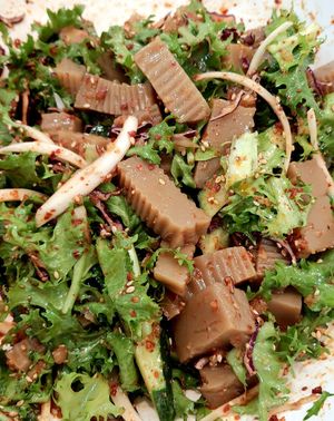 acorn jelly salad 도토리묵무침 at Tteul Ahn Chae in Suwon