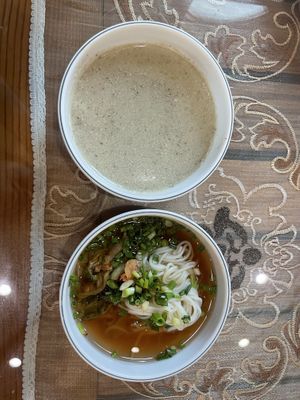 Korean soup & janchi noodle  at Tteul Ahn Chae in Suwon