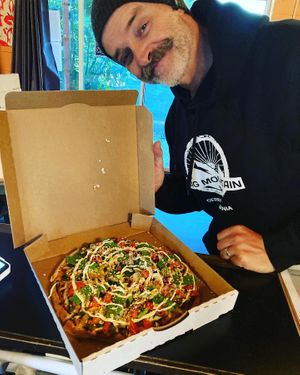 Satay vegan pizza at The International Fox in Branxholm