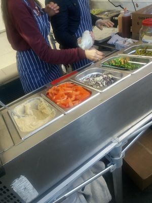 Falafel accompaniments at Papa's Falafel in Dublin