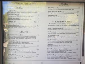 Regular menu at Victoria Bar in Portland