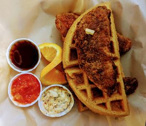 Vegan Chicken & Waffles at Victoria Bar in Portland
