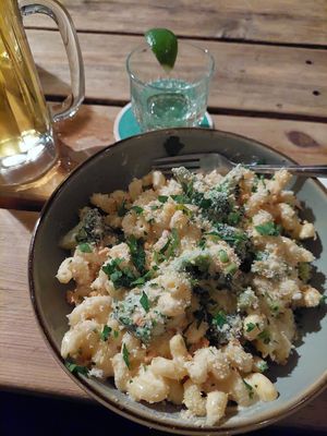 Vegan broccoli Mac & cheese at Victoria Bar in Portland