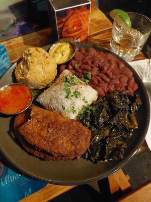 Vegan plate was bananas at Victoria Bar in Portland
