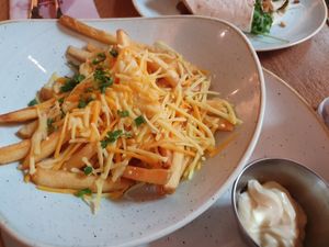 Fries and vegan cheeze at Slot Oostende in Goes